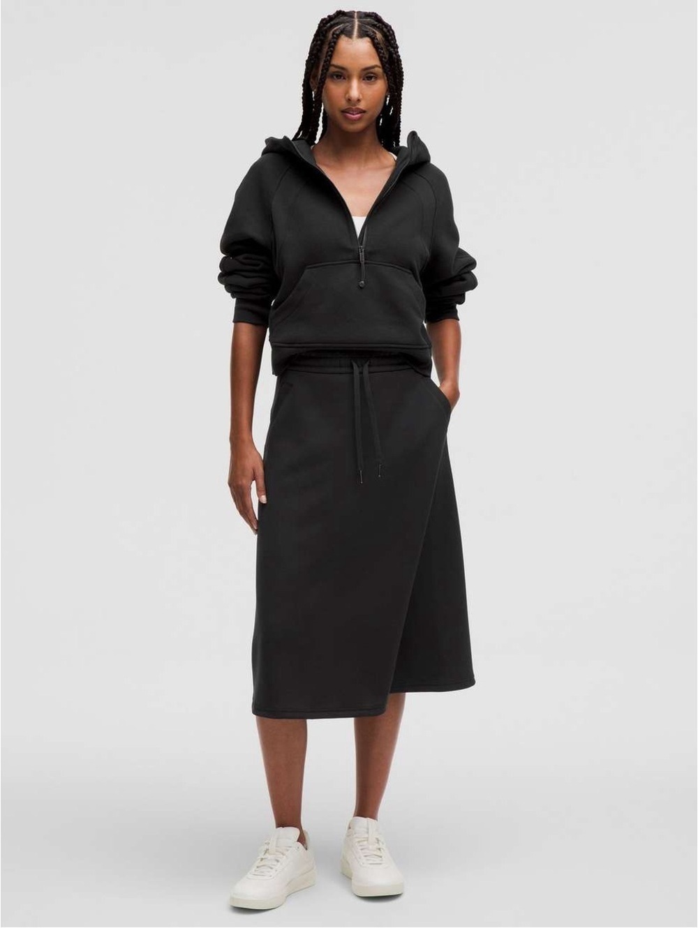 🆕🖤 Lululemon Modal Blend HR A Line Midi Skirt Black